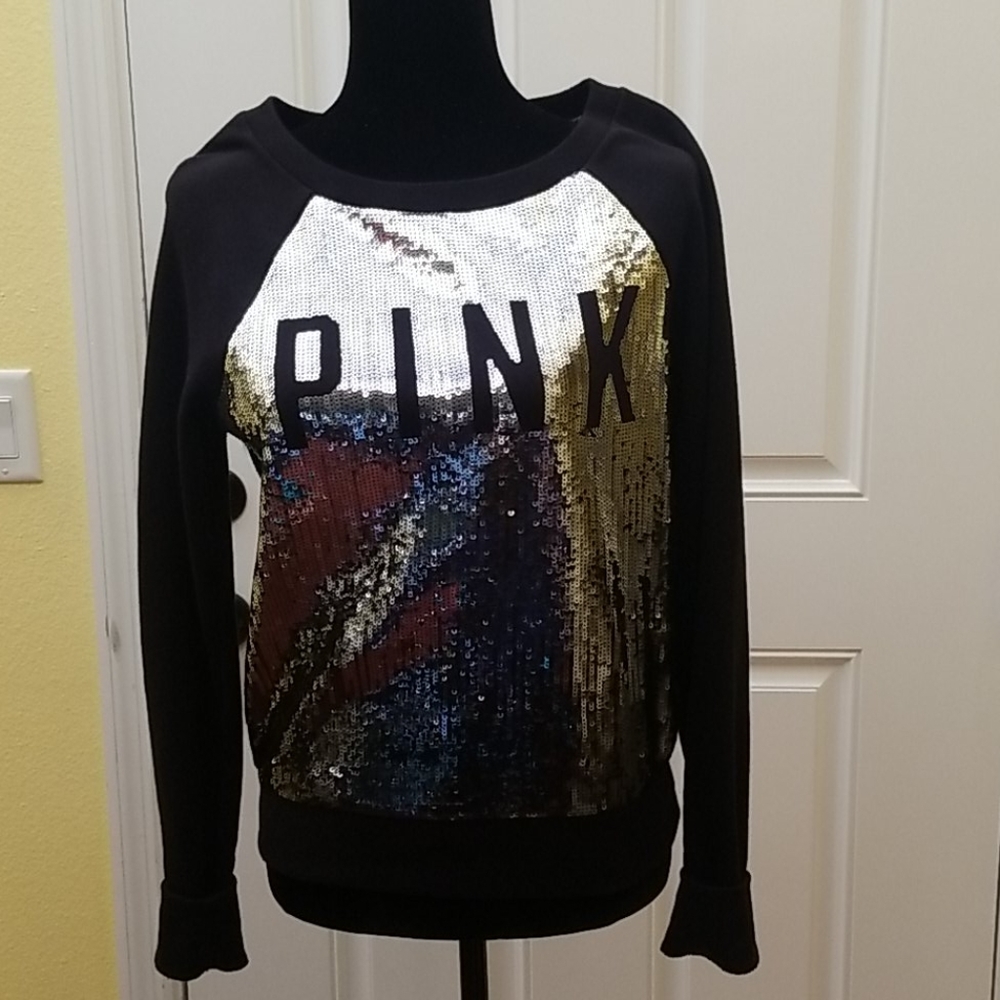 Pink Black sparkling sweatshirt